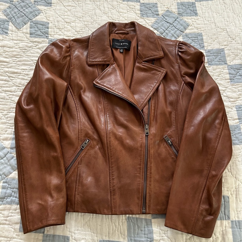 Lucky Brand Brown Leather Jacket